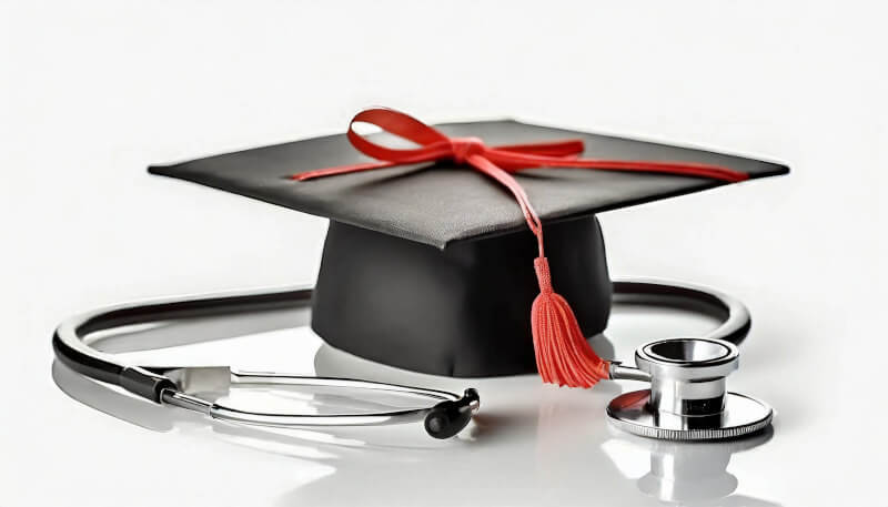 Image of a Graduation Cap And Stethoscope