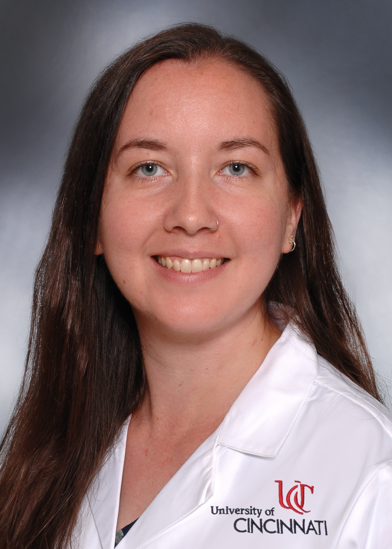 Fyock Kaytlynn with UC lab coat Image of Fyock Kaytlynn with UC lab coat